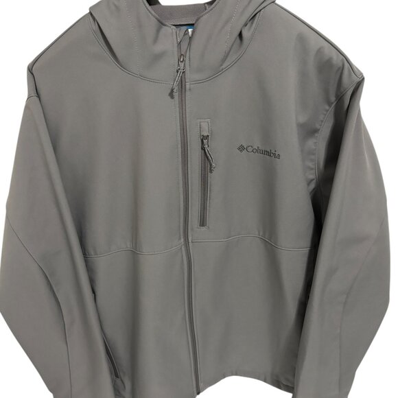 COLUMBIA Mens Full Zip Soft Shell Jacket Mens Size 3XL Hooded Silver - Picture 1 of 6